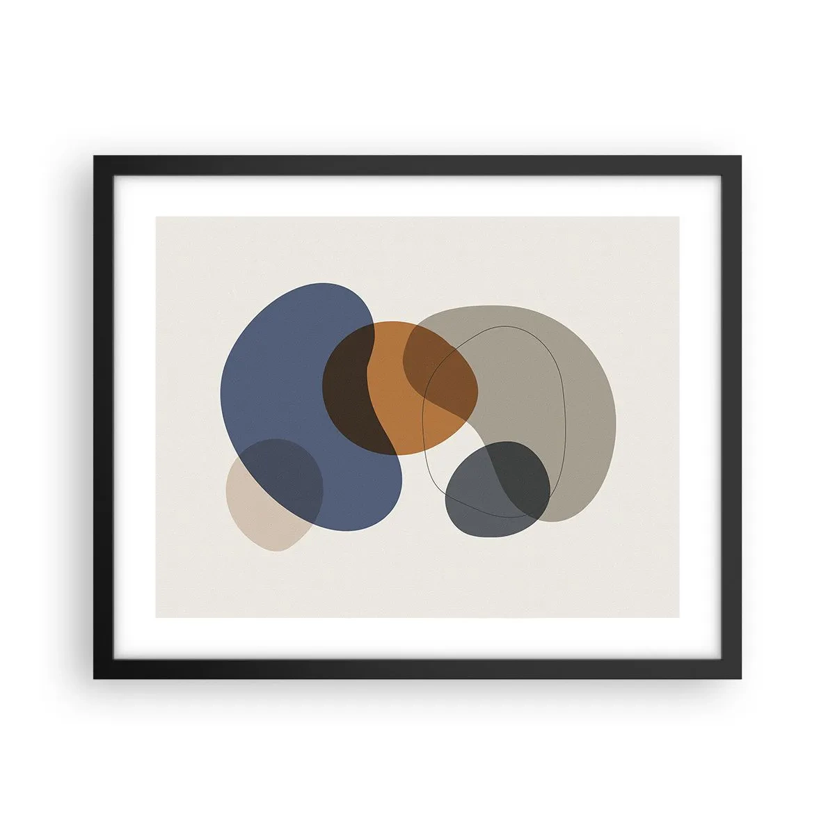 Poster în ramă neagră - Picături de culoare - 50x40 cm