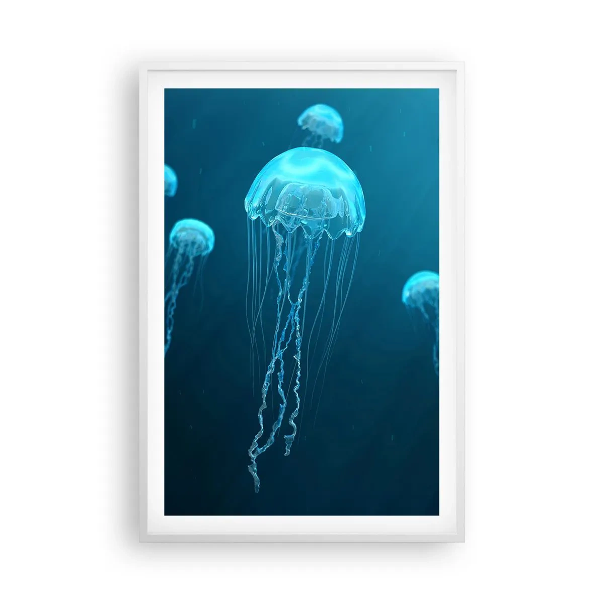 Poster în ramă albă - Dansul oceanic - 61x91 cm