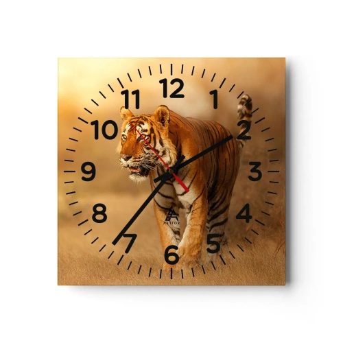 Ceas de perete - Ceas pe sticlă - Înainte de atac - 30x30 cm