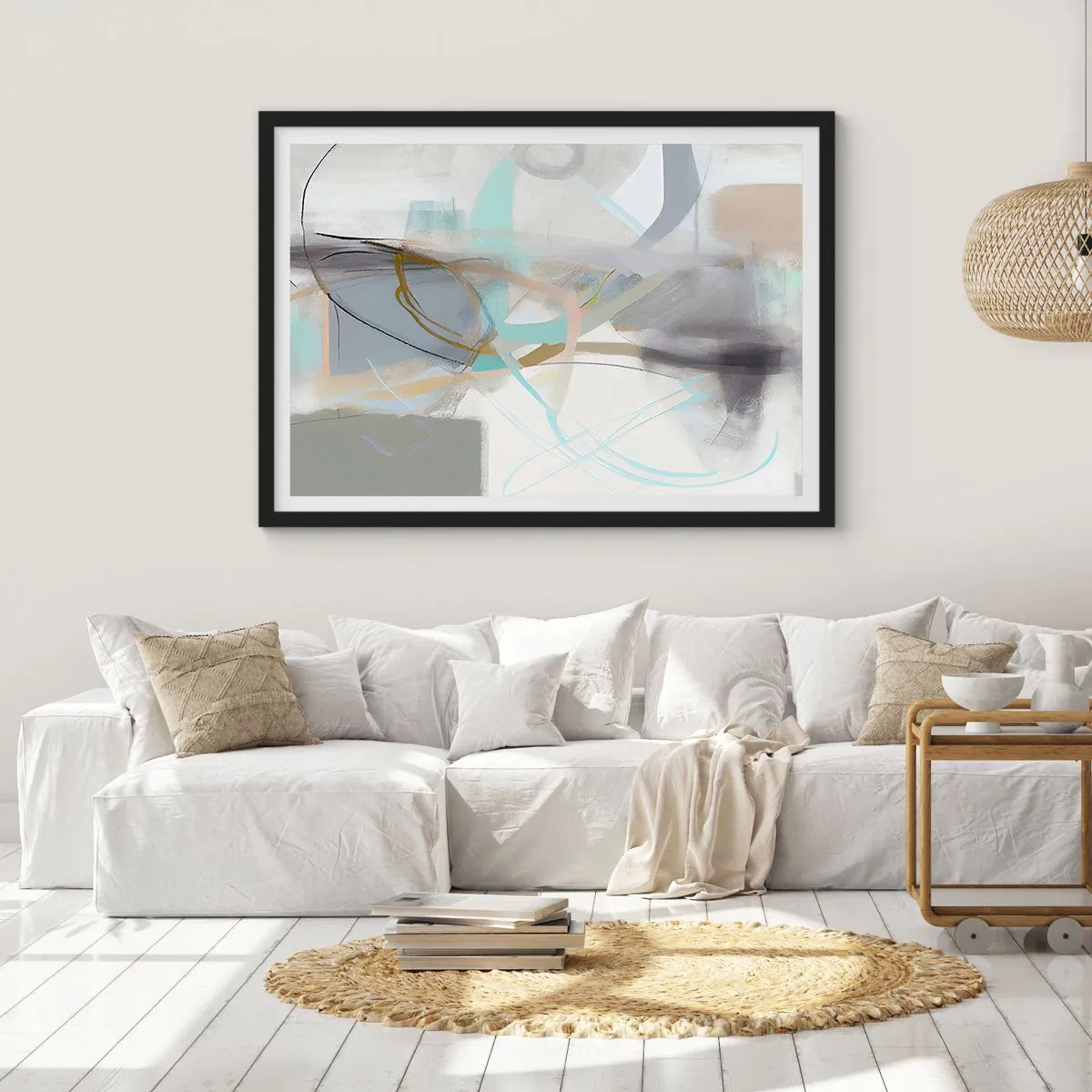 Poster în ramă neagră - Abstracție cețoasă - 91x61 cm