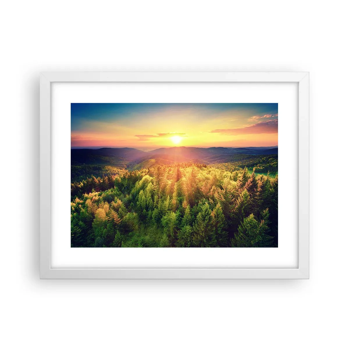 Poster în ramă albă - Vârfuri și culmi - 40x30 cm