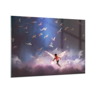 Tablou pe sticlă - Este nevoie de imaginație și curaj - 100x70 cm