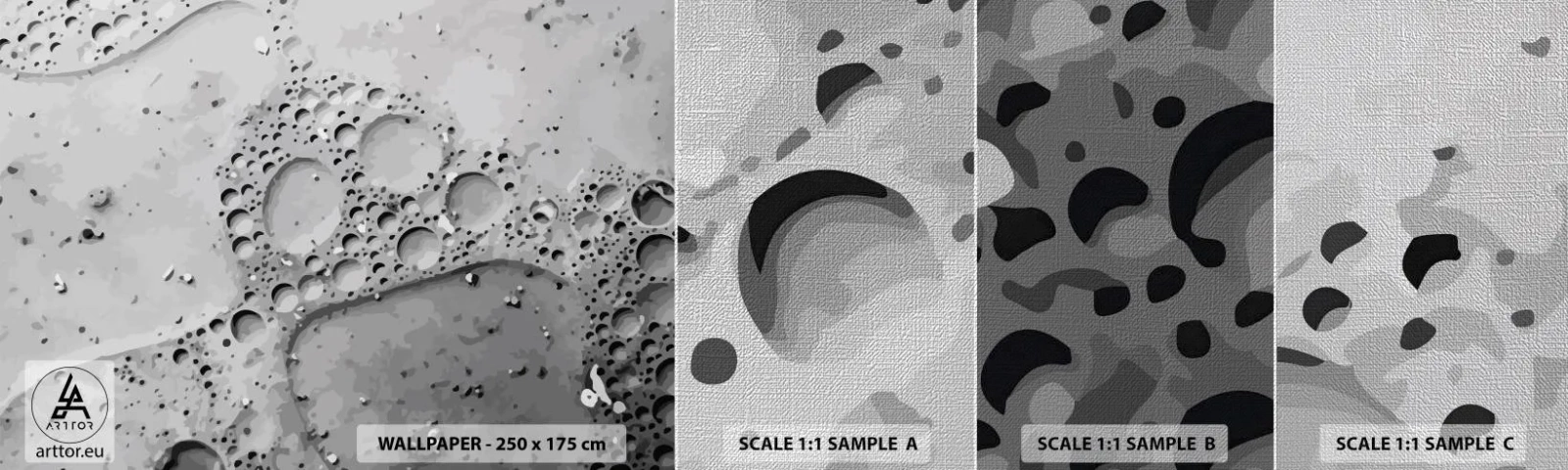 Mostră tapet Premium Canvas - Amprenta spumoasă - Compoziţie, Bucată, Grafică - 100x30 cm