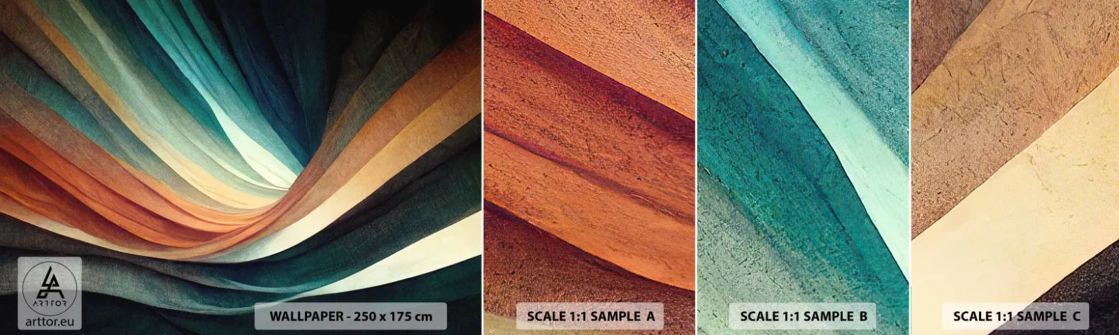 Mostră de Tapet Standard Eco - Țesute din culori - Bucată, Abstracția, Linii - 100x30 cm