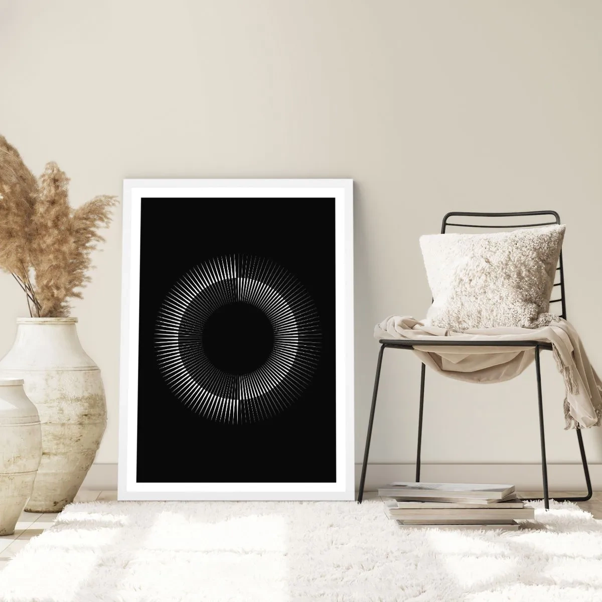 Poster în ramă albă - Soarele Negru - 61x91 cm