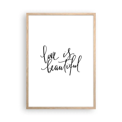 Poster în ramă de stejar deschis - Citiți și repetați - 50x70 cm