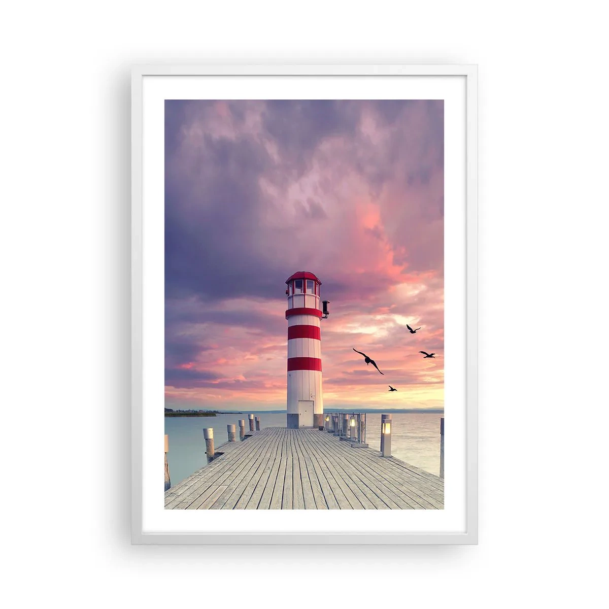 Poster în ramă albă - Să ne întoarcem în port - 50x70 cm