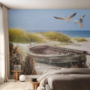 Tapet Premium Sand - Scăldate în vânt - Peisaj, plajă, Dunele - 100x70 cm