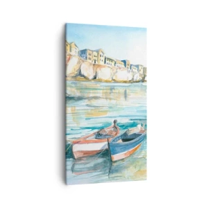 Tablou pe pânză - Peisaj în azur - 45x80 cm