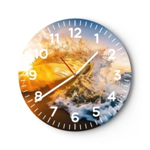 Ceas de perete - Ceas pe sticlă - Joc în nisip - 40x40 cm
