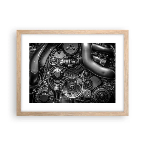 Poster în ramă de stejar deschis - Poezia mecanicii - 40x30 cm