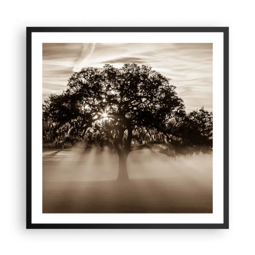 Poster în ramă neagră - Un copac de vești bune - 60x60 cm