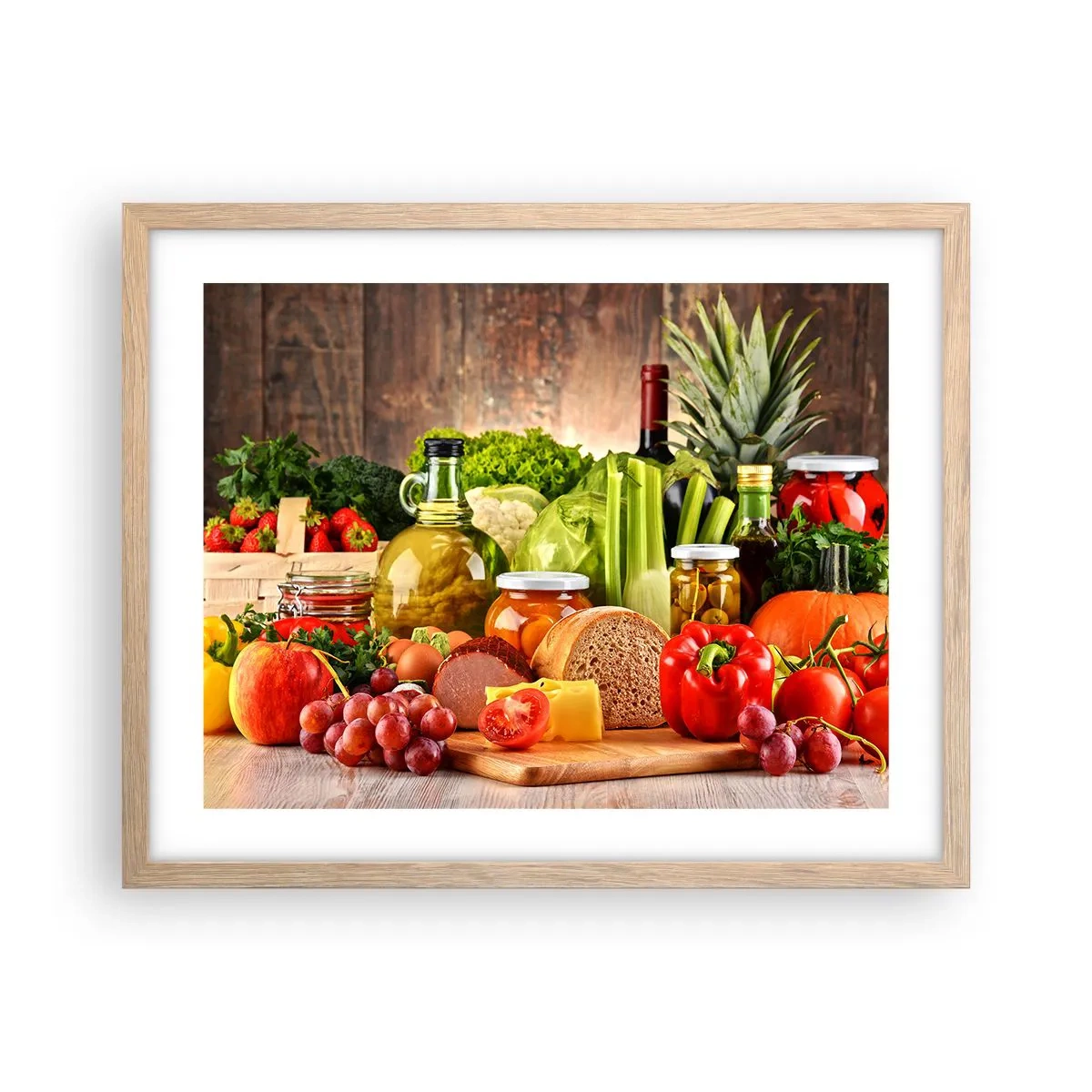 Poster în ramă de stejar deschis - Afumate, prăjite, marinate - 50x40 cm