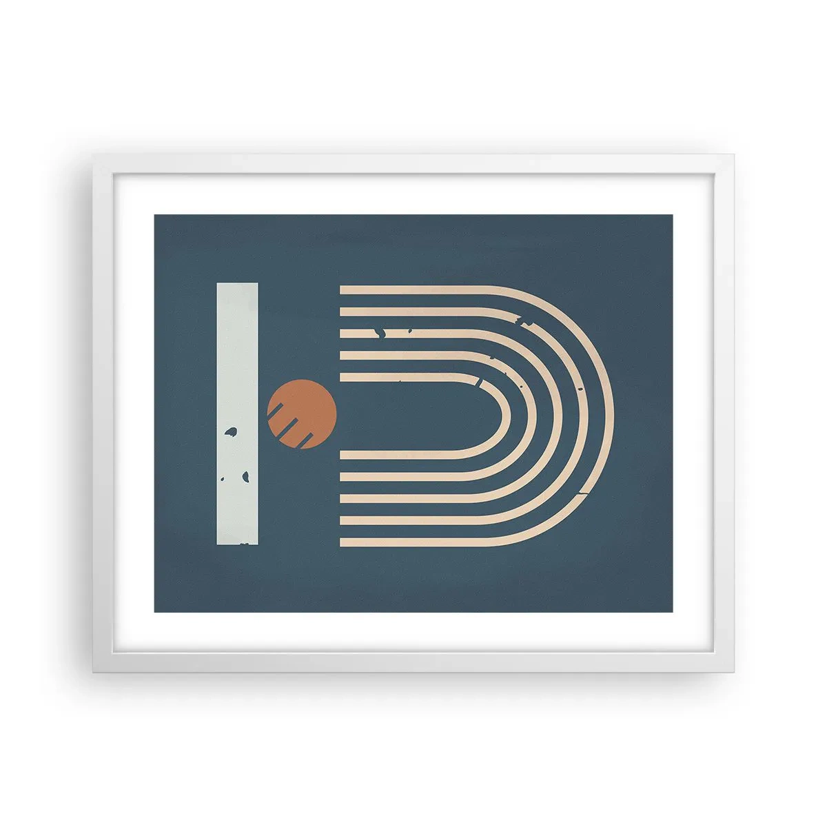 Poster în ramă albă - Geometrie în funcție de rodie - 50x40 cm