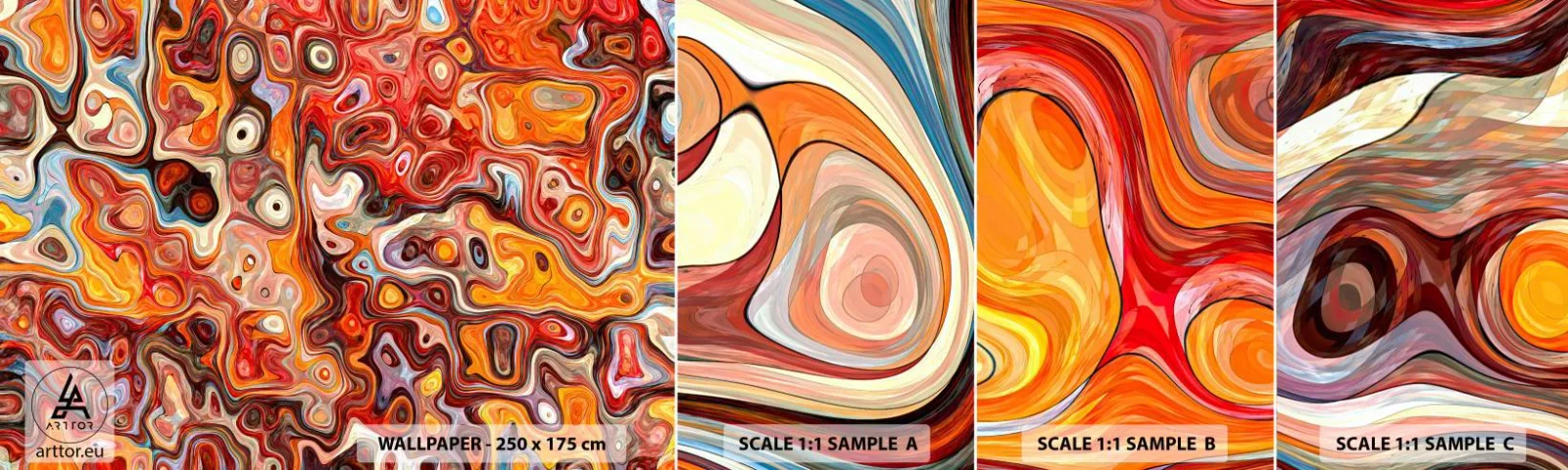 Mostră de Tapet Standard Eco - Dacă nucile s-au topit în miere - Abstracția, Bucată, Model modern - 100x30 cm