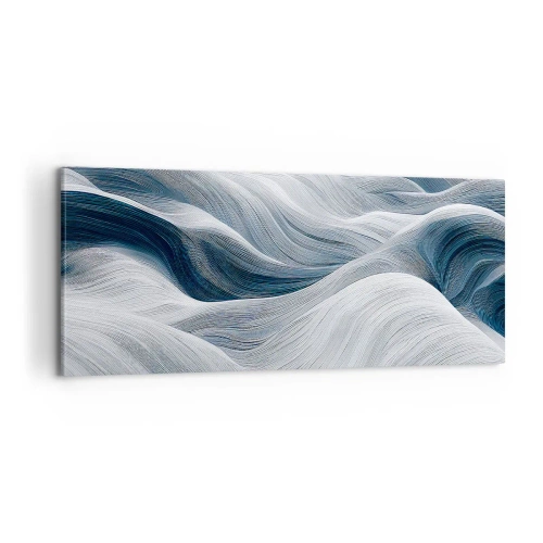 Tablou pe pânză - Valuri albastre și albe - 100x40 cm
