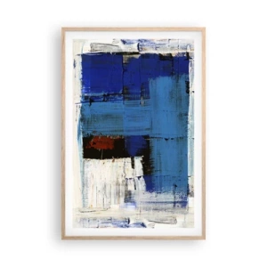 Poster în ramă de stejar deschis - Secretul albastru - 61x91 cm