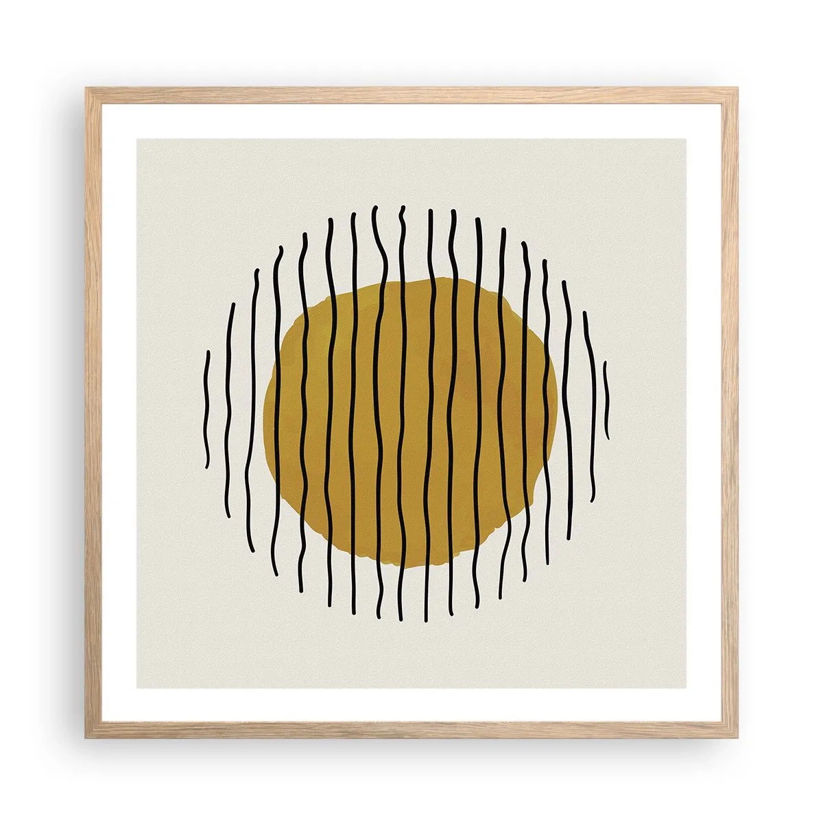 Poster în ramă de stejar deschis - Abstracție tremurândă de căldură - 60x60 cm
