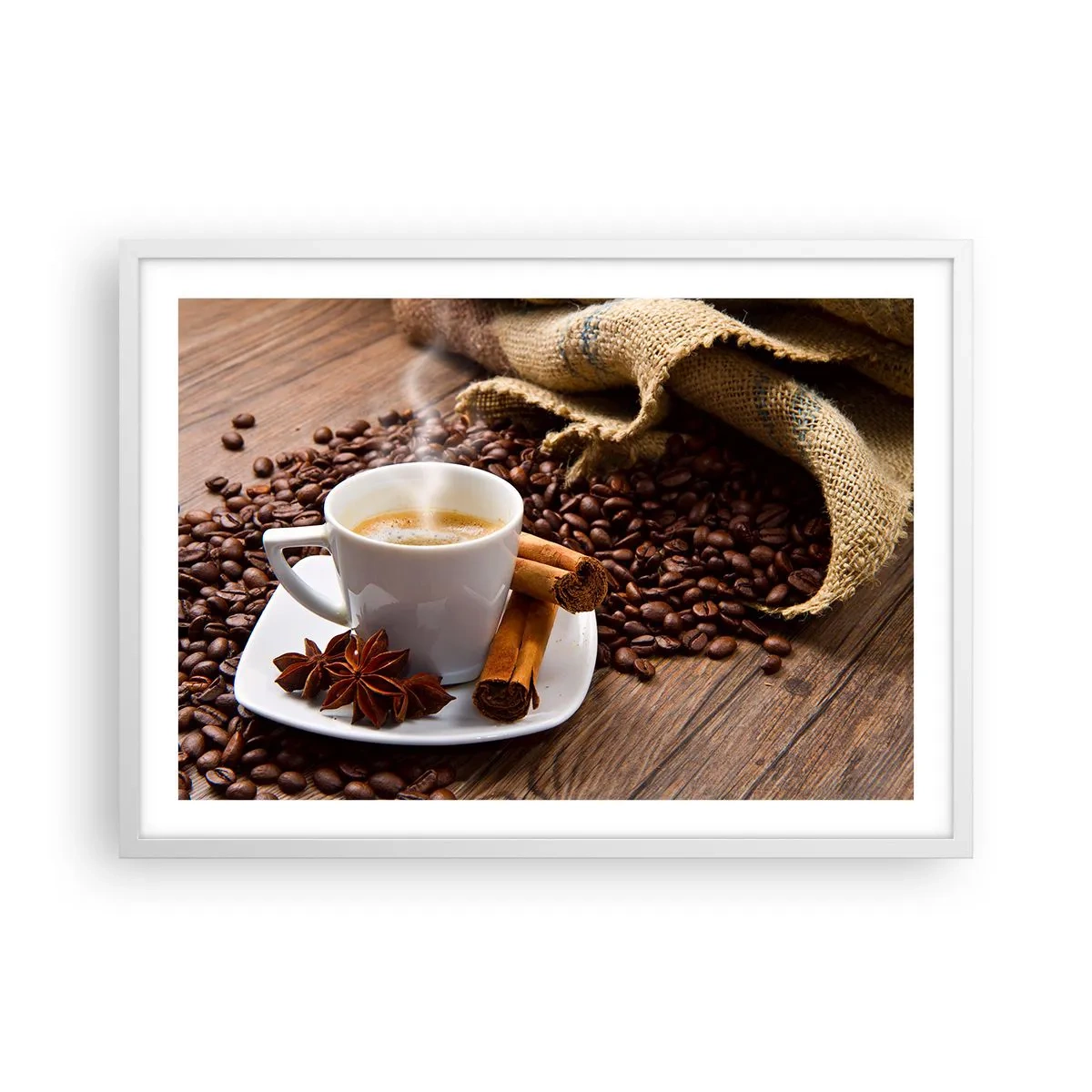 Poster în ramă albă - Gust și aromă de mirodenii - 70x50 cm