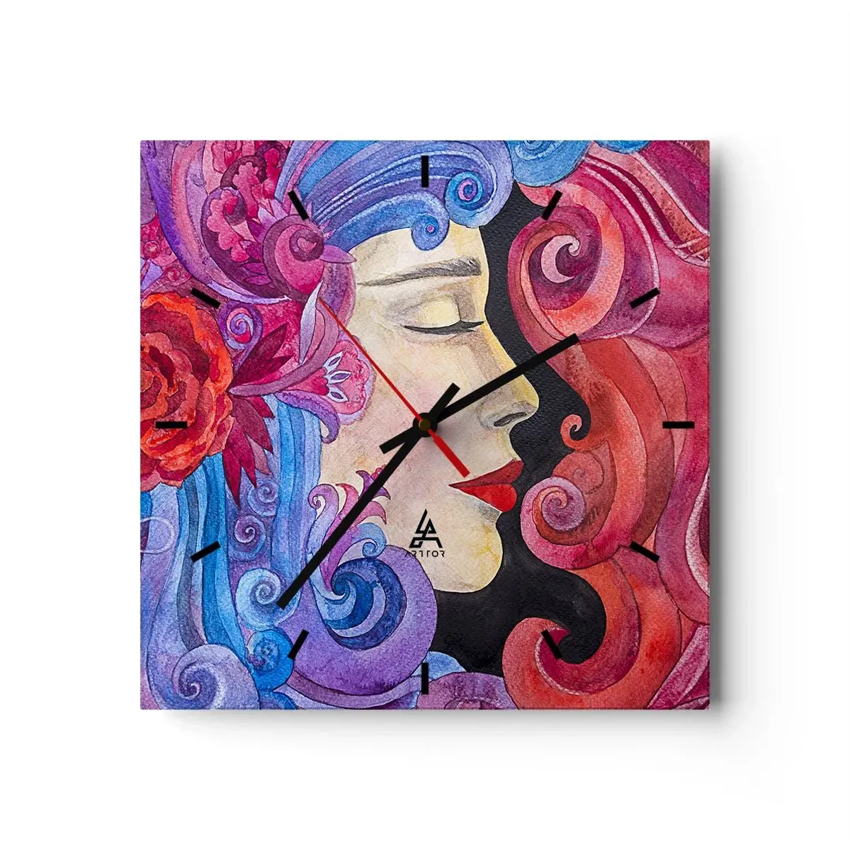 Ceas de perete - Ceas pe sticlă - Secesiunea mai trăiește - 30x30 cm