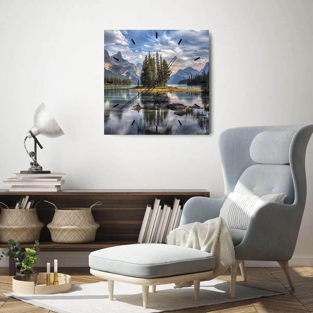 Ceas de perete - Ceas pe sticlă - La o apă mare și limpede… - 40x40 cm