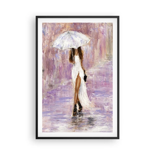 Poster în ramă neagră - În ploaia de liliac - 61x91 cm