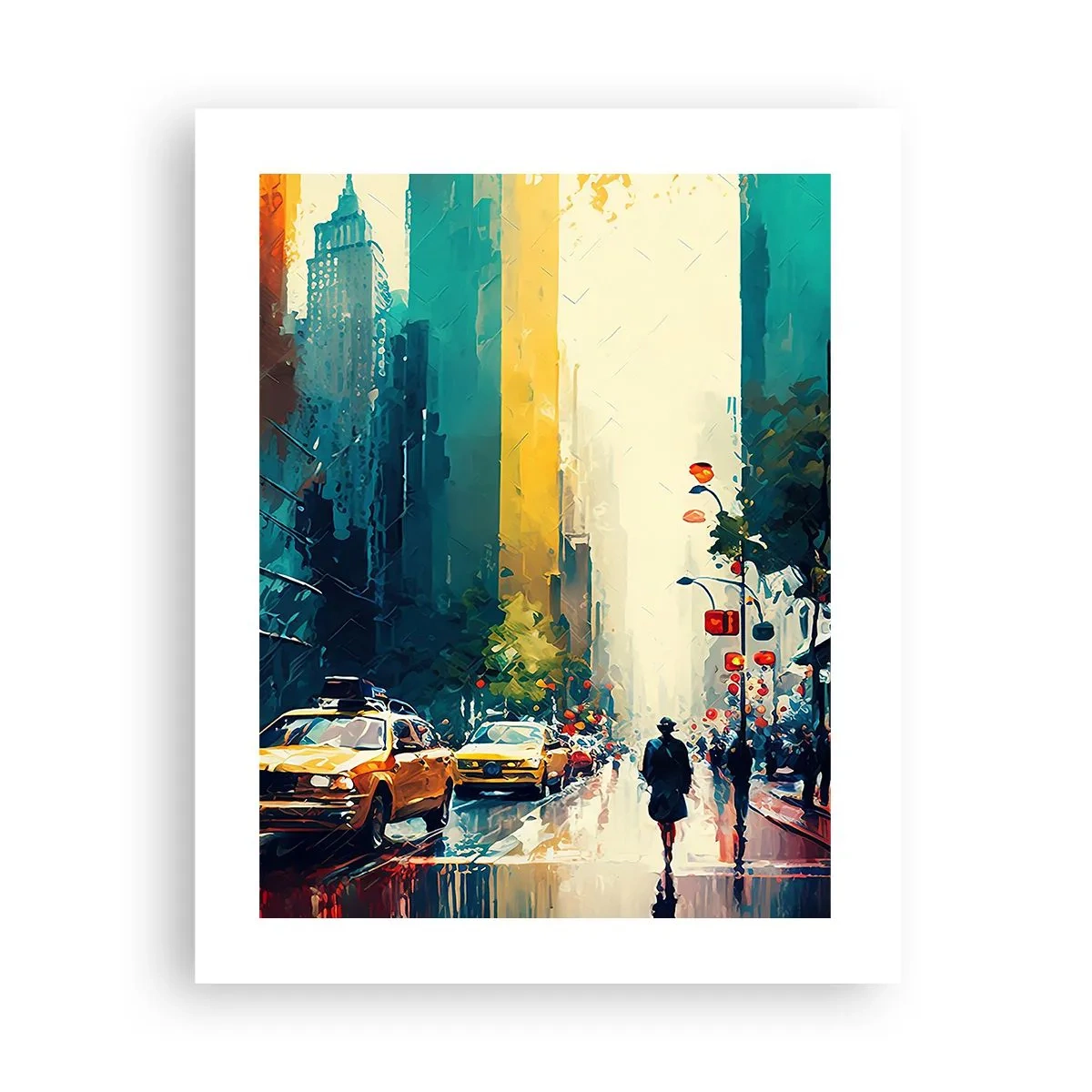 Poster - New York - aici și ploaia este colorată - 40x50 cm