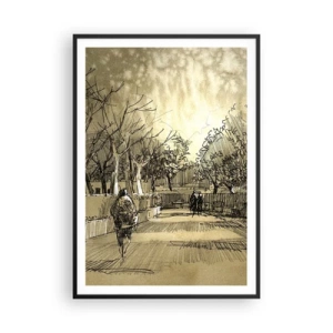 Poster în ramă neagră - Un moment reținut cu pene - 70x100 cm