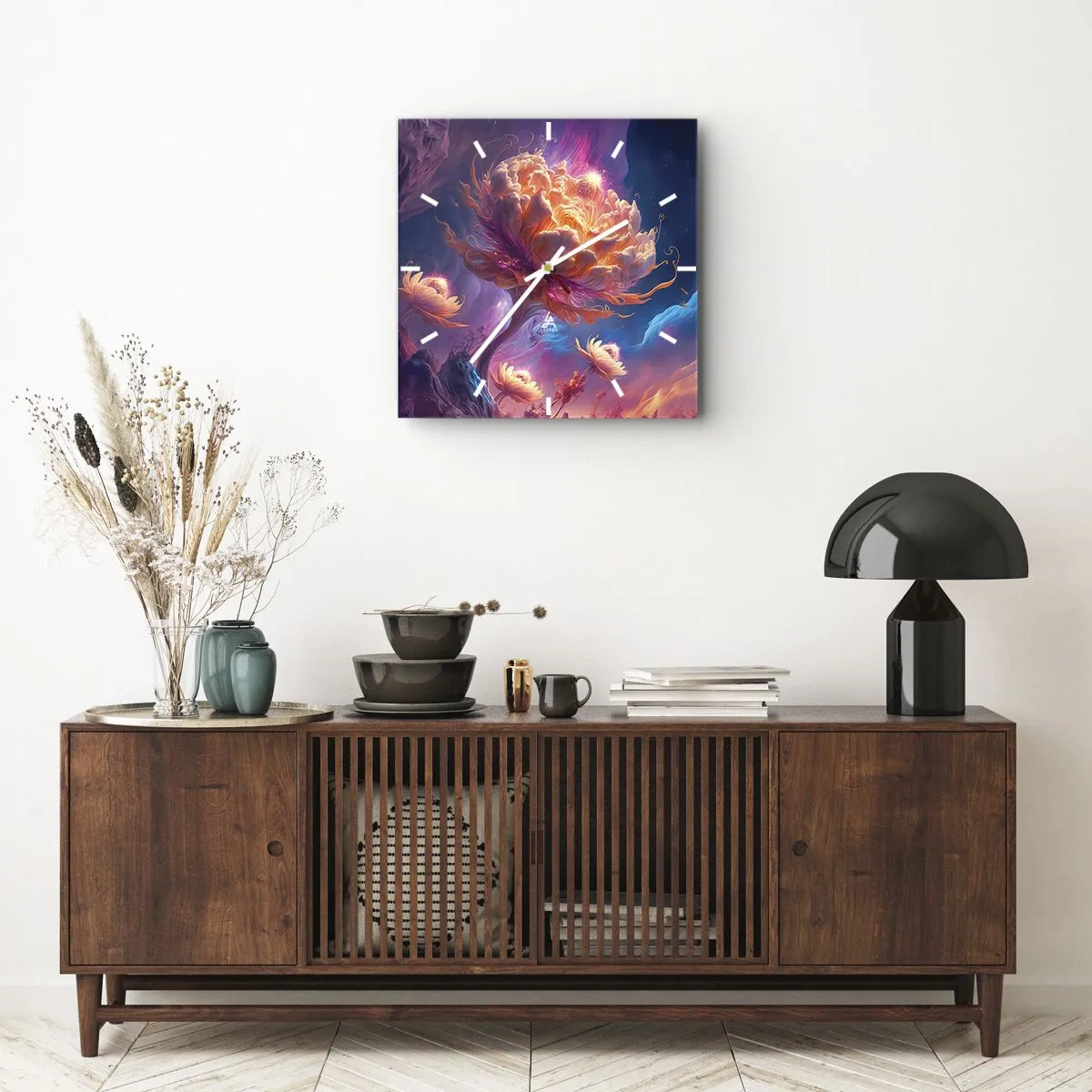 Ceas de perete - Ceas pe sticlă - O altă lume - 30x30 cm
