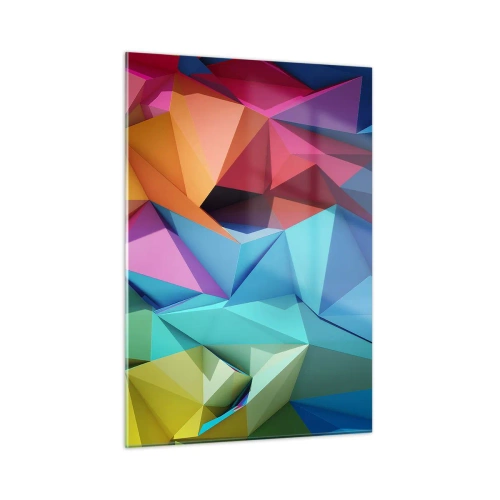 Tablou pe sticlă - Origami de curcubeu - 50x70 cm