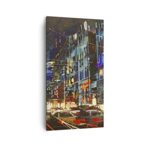 Tablou pe pânză - Agitația de seară a străzii - 45x80 cm