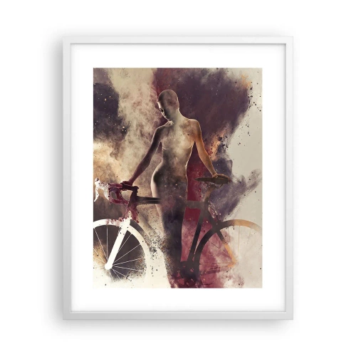 Poster în ramă albă - În forme de marmură sufletul ciclist - 40x50 cm