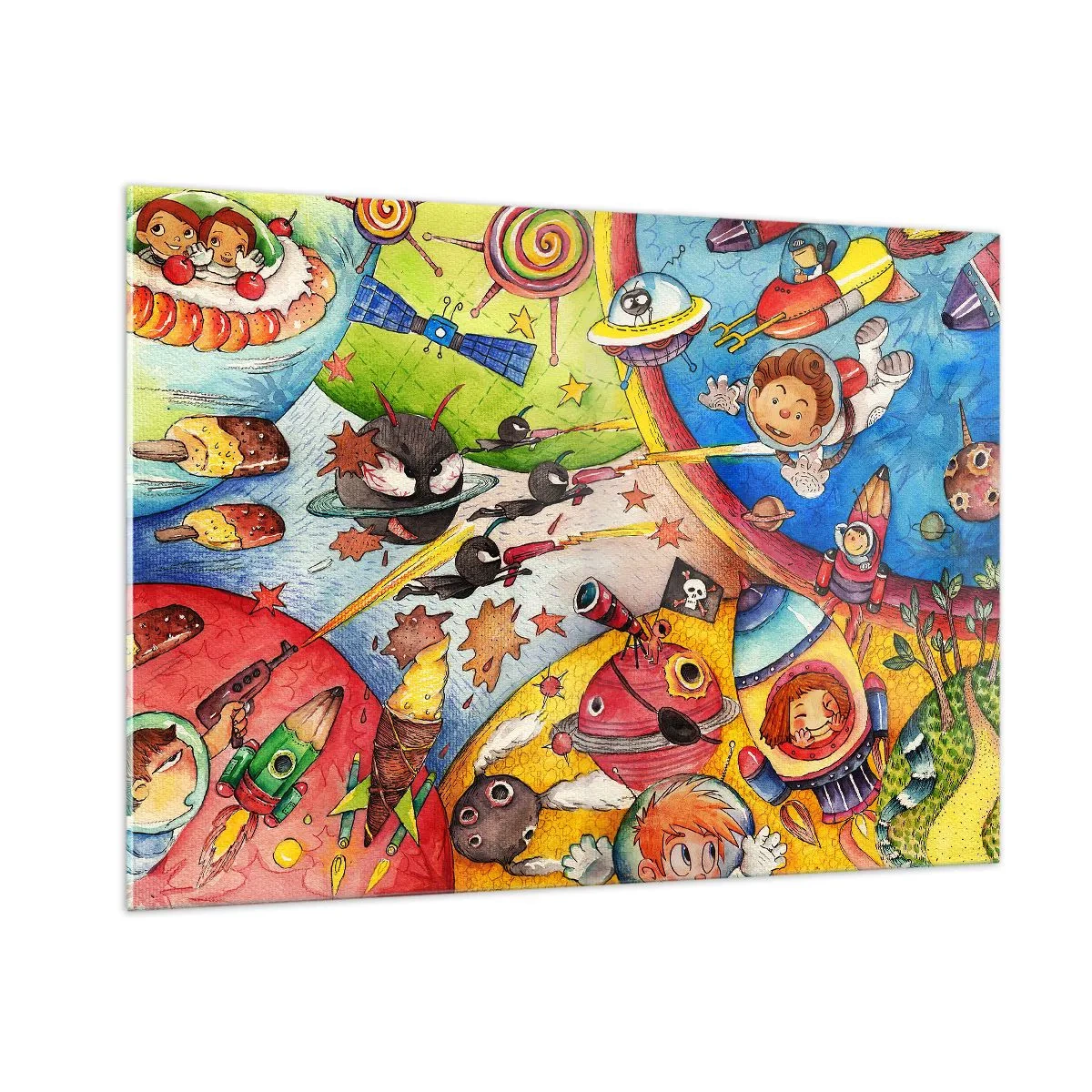 Tablou pe sticlă - O mare aventură spațială - 100x70 cm