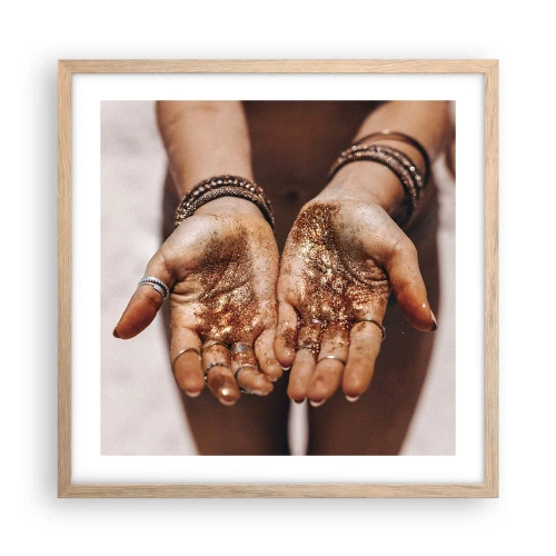 Poster în ramă de stejar deschis - Un cadou pentru tine - 50x50 cm