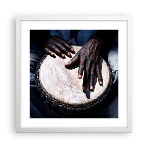 Poster în ramă albă - Trăiește în ritmul tău - 40x40 cm