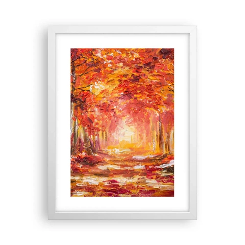 Poster în ramă albă - Pădurea de cupru - 30x40 cm