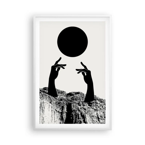 Poster în ramă albă - Compoziție suprarealistă: soarele și tot restul - 61x91 cm