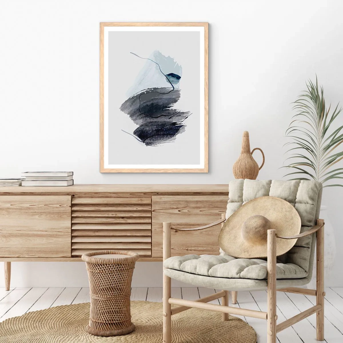 Poster în ramă de stejar deschis - Intensitate și mișcare - 61x91 cm