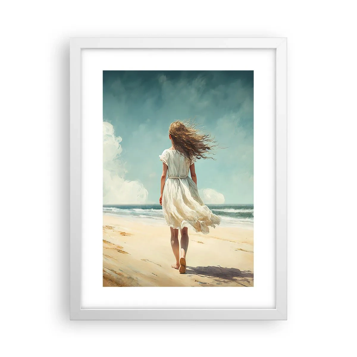 Poster în ramă albă - Vreau să întâlnesc soarele și vântul - 30x40 cm
