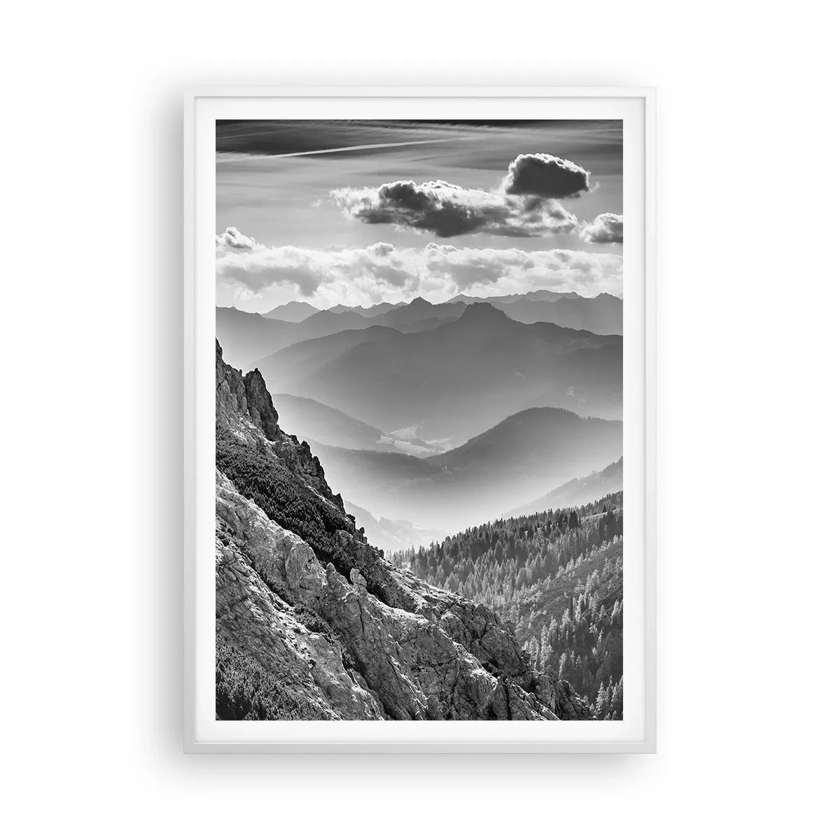 Poster în ramă albă - Dincolo de orizont - 70x100 cm