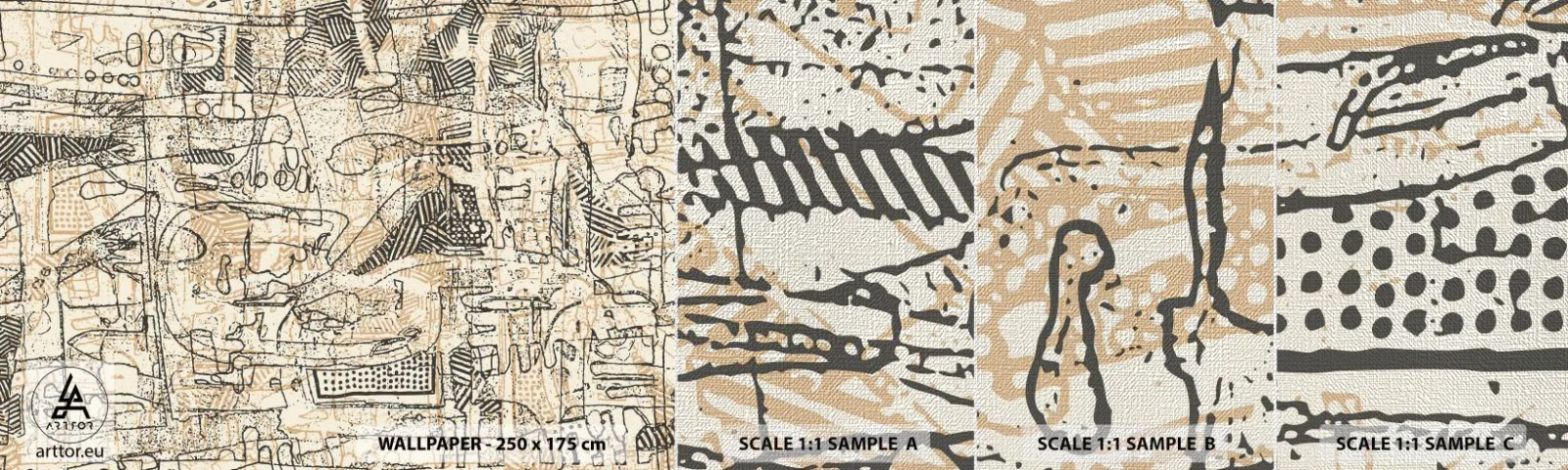 Mostră tapet Premium Canvas - Așteaptă să fie descifrat - Grafică, Bucată, Abstracția - 100x30 cm