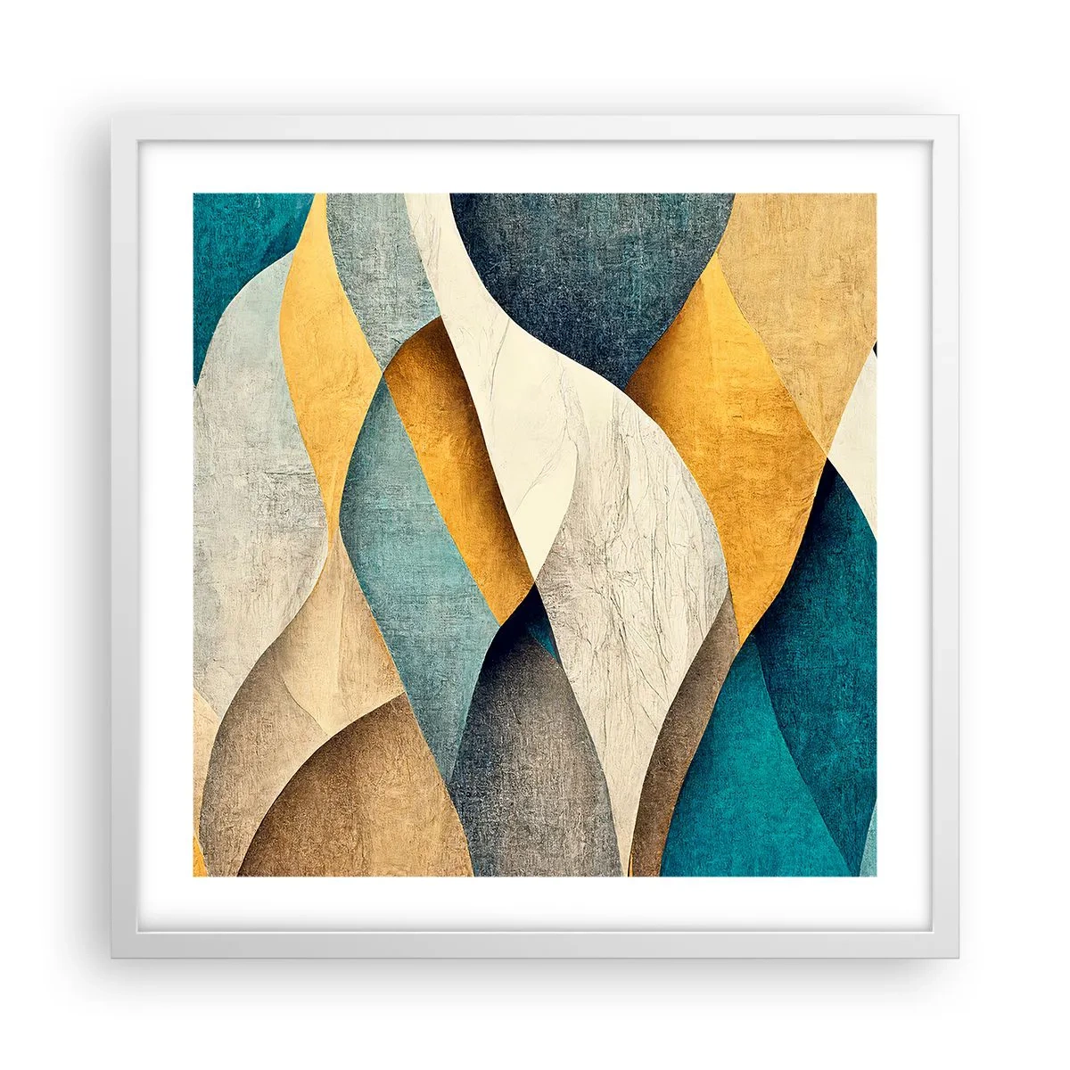 Poster în ramă albă - Ritm și ondulare - 50x50 cm