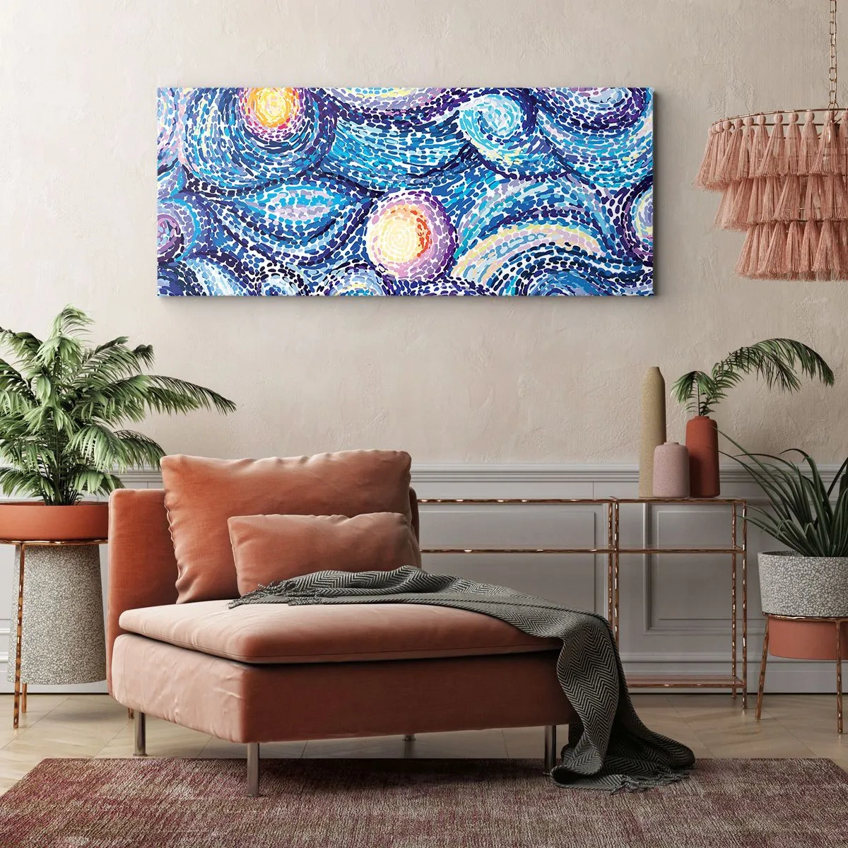 Tablou pe pânză - Dintr-un tablou de van Gogh - 160x50 cm