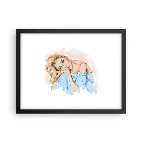 Poster în ramă neagră - Scufundată în vis albastru - 40x30 cm