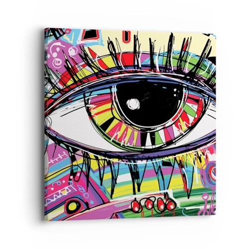 Tablou pe pânză - Un ochi colorat - un suflet colorat - 40x40 cm