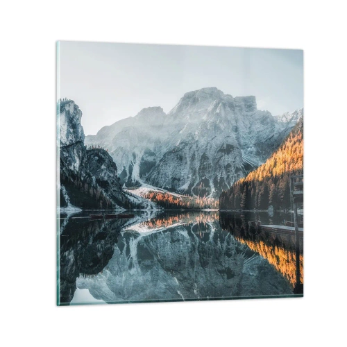 Tablou pe sticlă - Peisaj în oglindă - 40x40 cm
