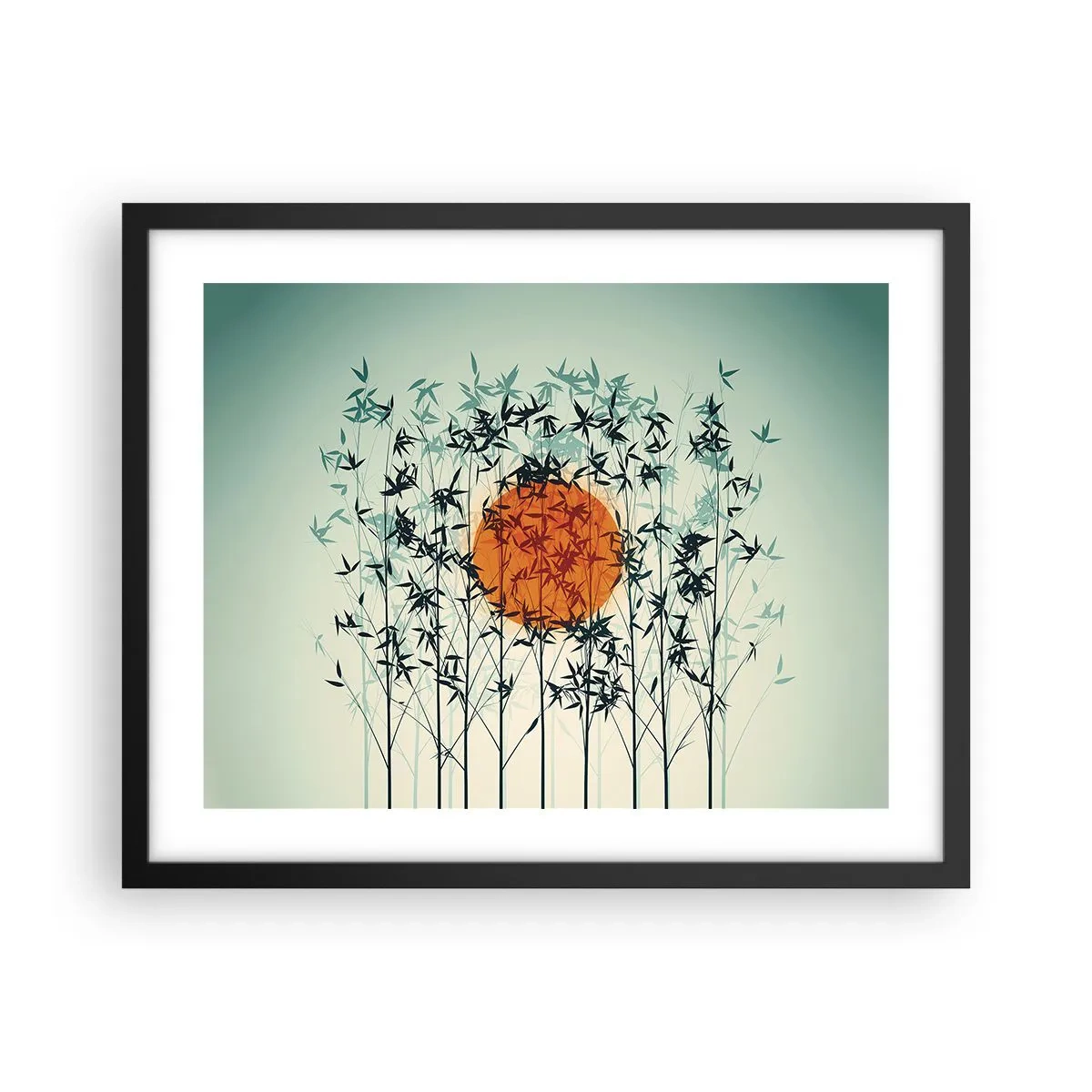 Poster în ramă neagră - Soarele japonez - 50x40 cm