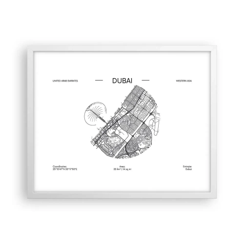 Poster în ramă albă - Anatomia Dubaiului - 50x40 cm
