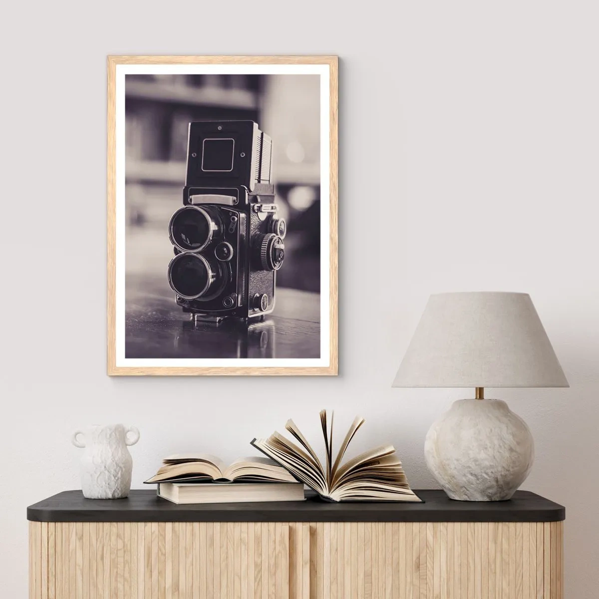 Poster în ramă de stejar deschis - Magia fotografiei vechi - 70x100 cm