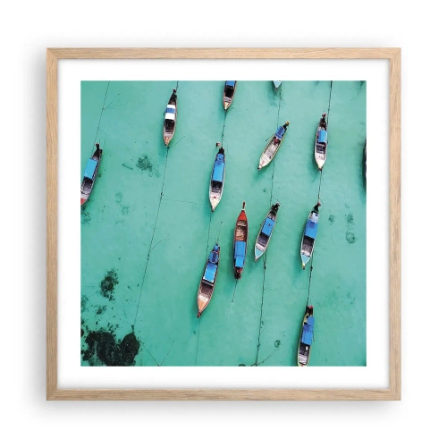 Poster în ramă de stejar deschis - În așteptare - 50x50 cm
